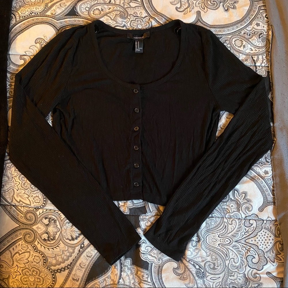 Forever 21 Button Down Crop Top